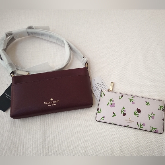 BNWT & GIFTABLE Kate Spade Sadie Saffiano Crossbody w/ Removable Floral Pouch - Picture 1 of 6